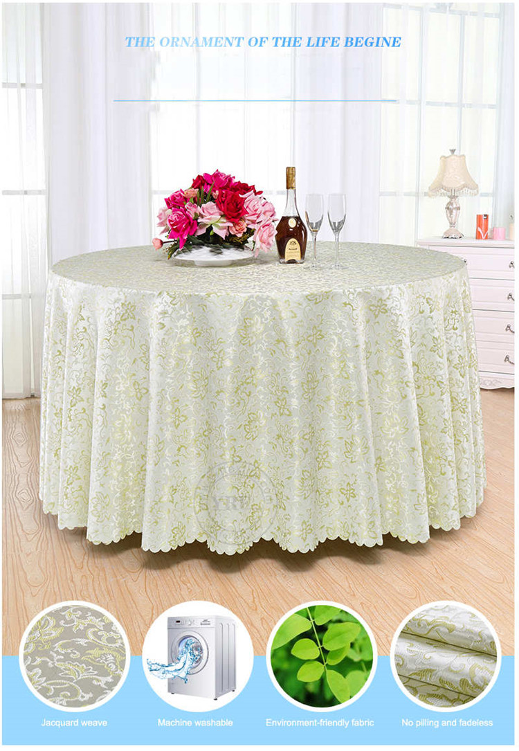 Round Wedding Jacquard Tablecloth