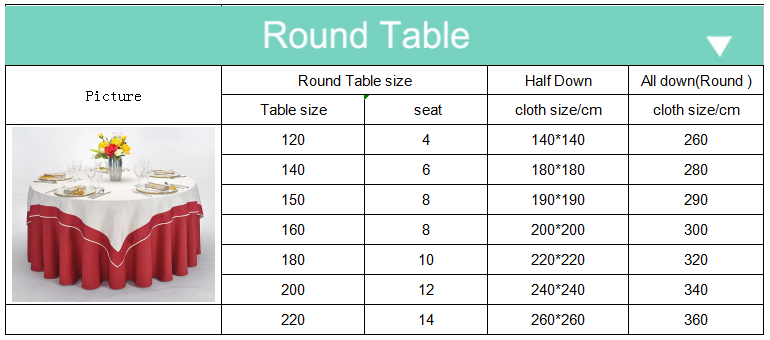 Round Wedding Table Cover