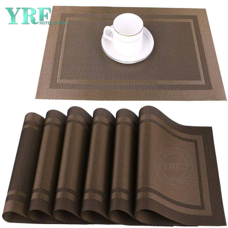Heat-Resistant Yellow line Table Mats Oblong