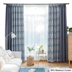 cortinas de blecaute listradas azul e branco