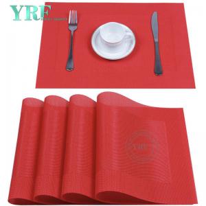 Red Border Placemats Washable Stain Resistant