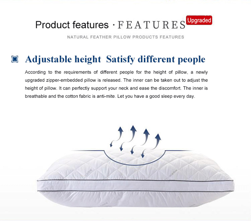 Adjustable heightHotel Polyester pillow