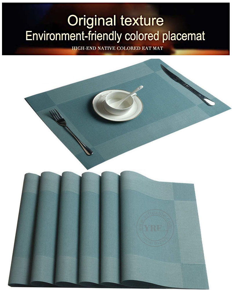 Washable Blue Table Mats Heat-Resistant