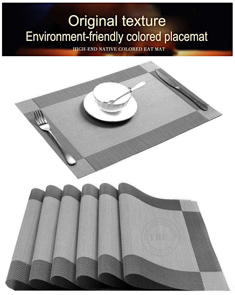 Washable Silver Grey Table Mats Stain Resistant