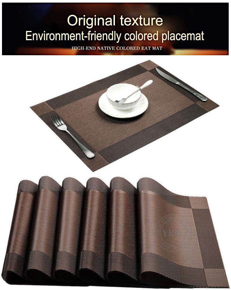 Washable Brown Table Mats Non-fading