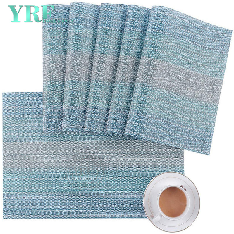 Square Blue And Green Placemats Woven