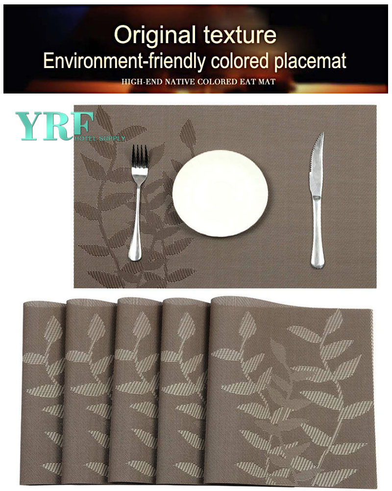 Heat-Resistant Brown leaf Table Mats Non-fading