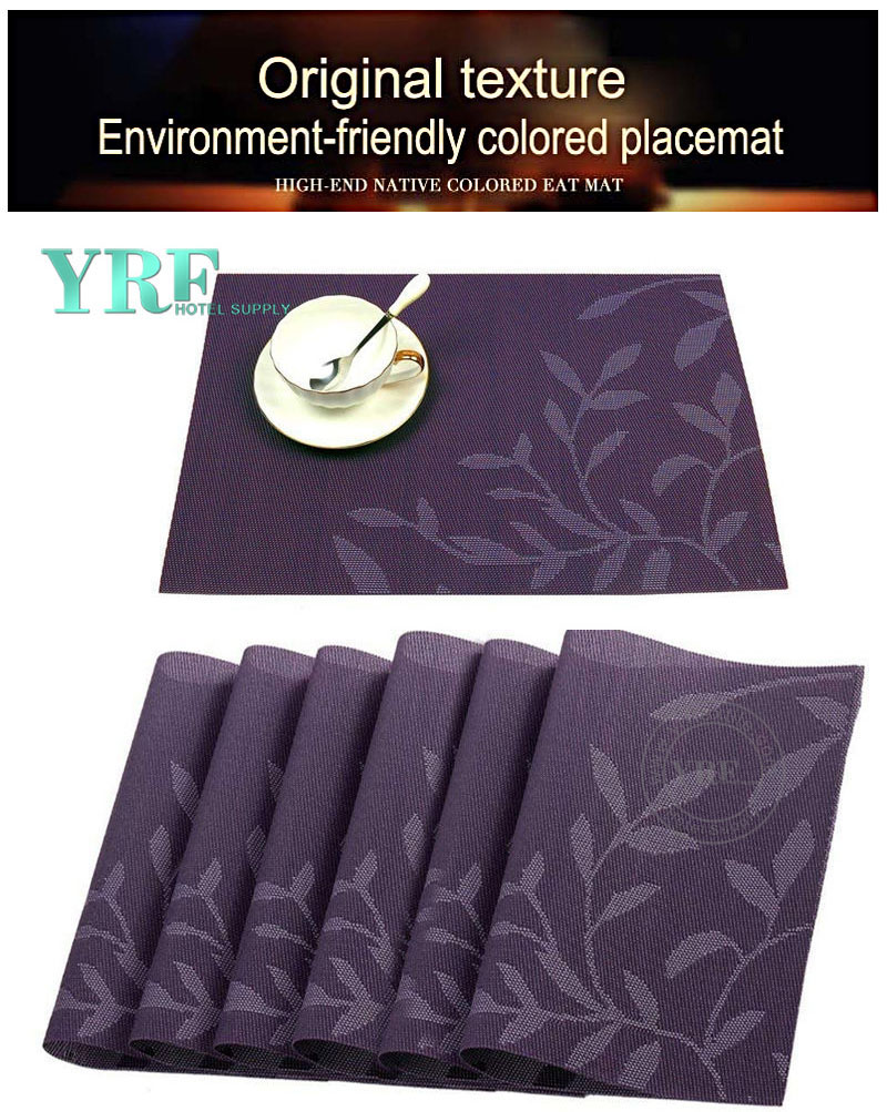 Washable Purple leaf Placemats Stain Resistant