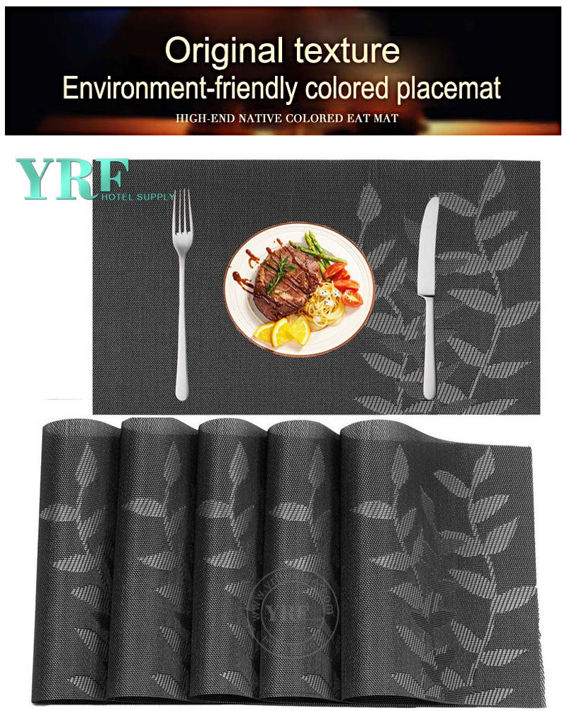 Resistant Anti-Skid Gray leaf Table Mats Non-fading