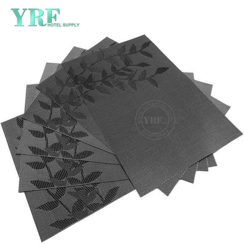 Oblong Gray leaf Table Mats Hardboard