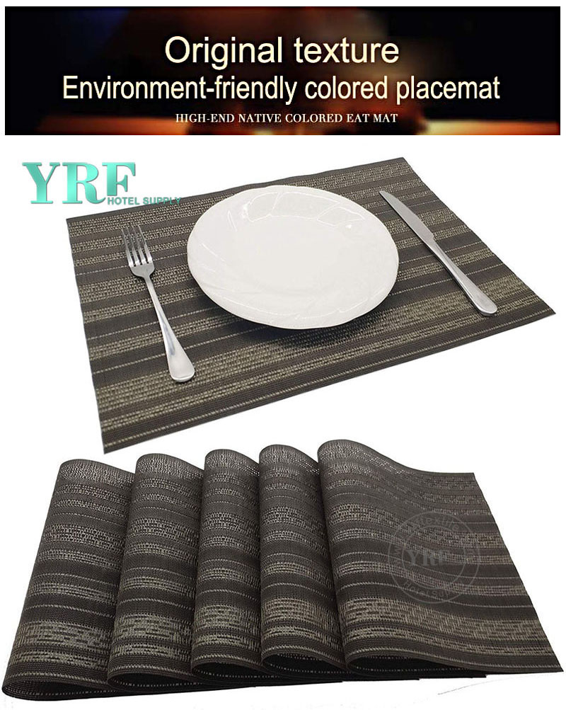 Washable Black And Cream Placemats Non-stain