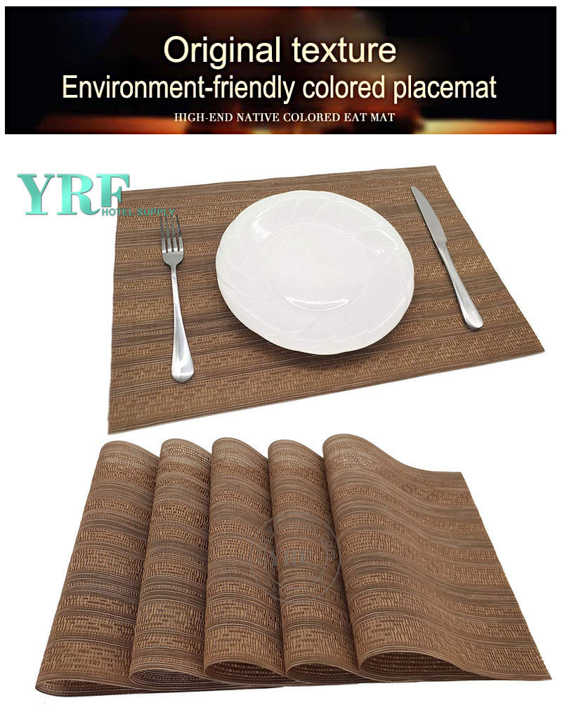 Non-stain Brown And Cream Placemats Non-fading