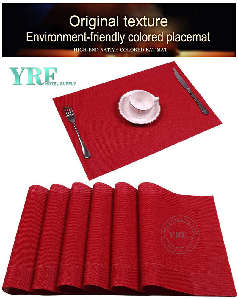 Washable Dark Red Border Placemats Non-fading
