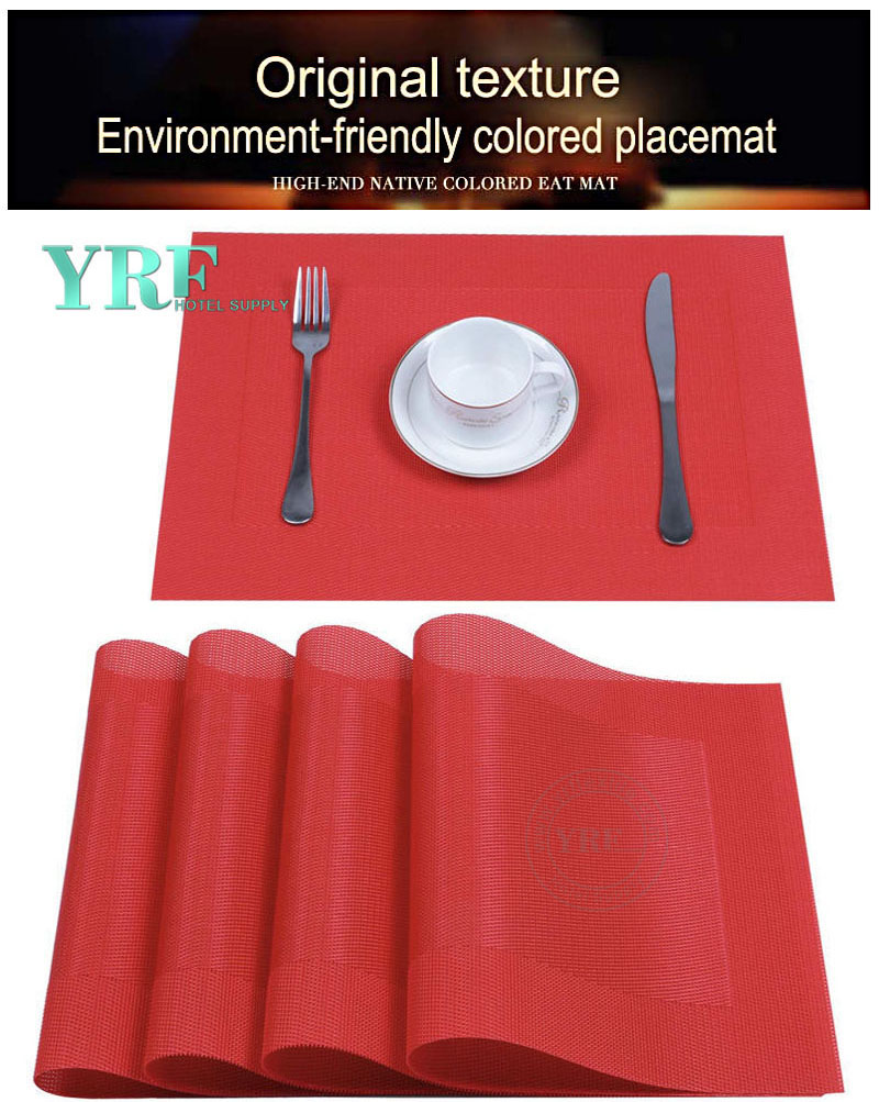 Washable Red Border Placemats Stain Resistant