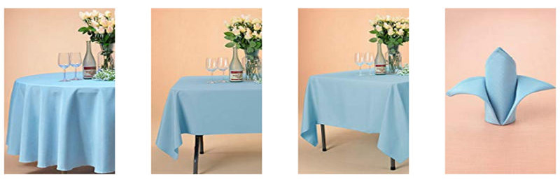 100% Polyester Round Table Cover Light Blue 90