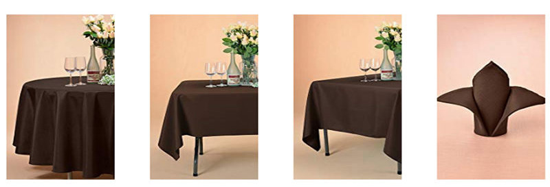 100% Polyester Chocolaten Round Tablecloth 108