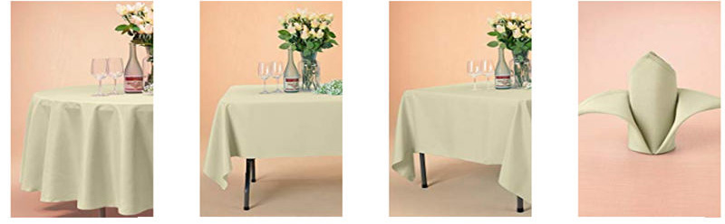 70x70 inch Parties Pure Beige Square Table Cloths