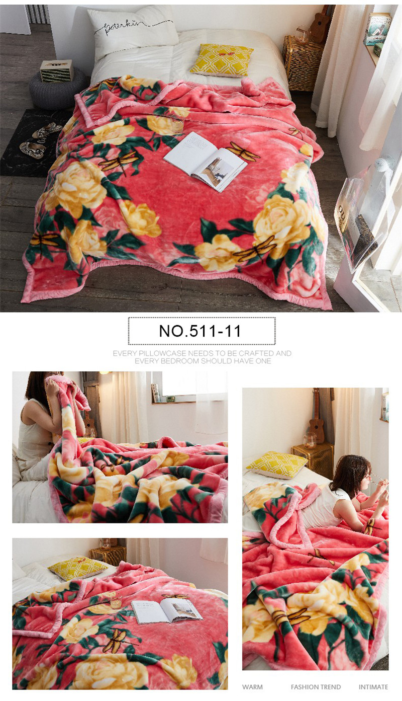 Silky Soft Touch Multi Color Raschel Blanket