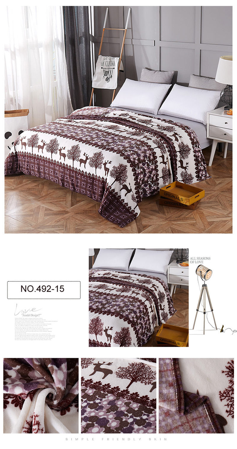 Polyester Blanket Print Floral 66X90Inches