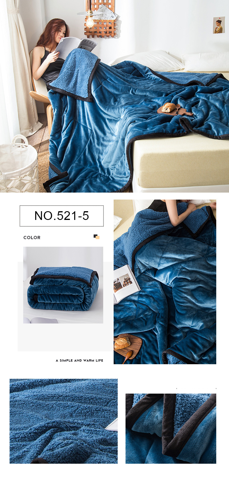Sherpa Blanket Warm For Single Size