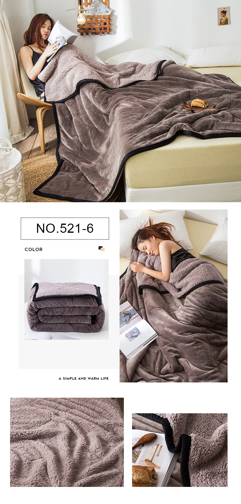 Sherpa Blanket For Single Size Made in China