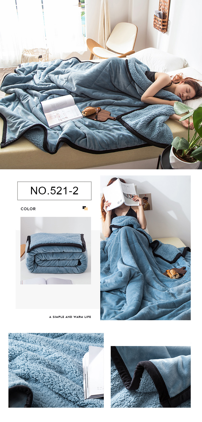 Midnight Blue Bedding Blanket For Queen Size