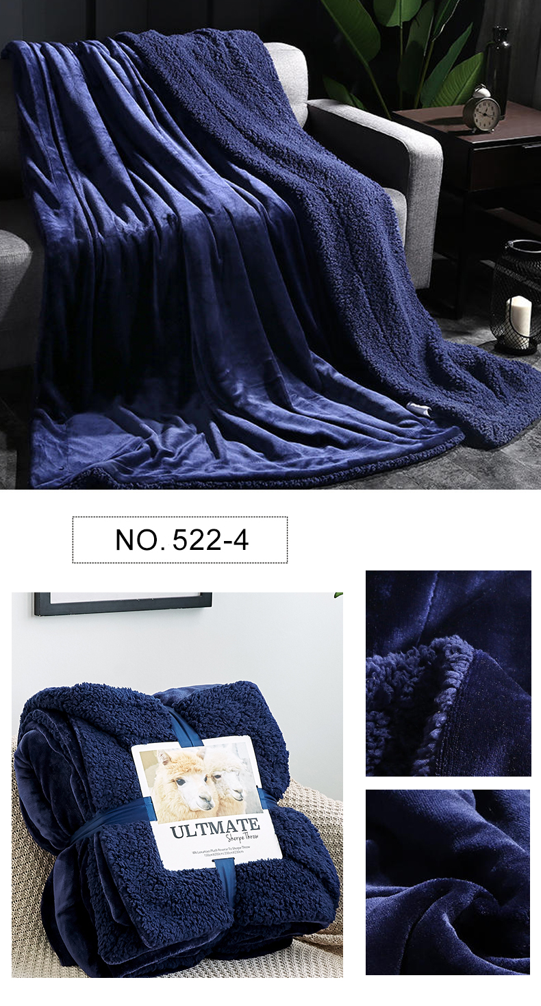Sky Blue Sherpa Blanket For King Size