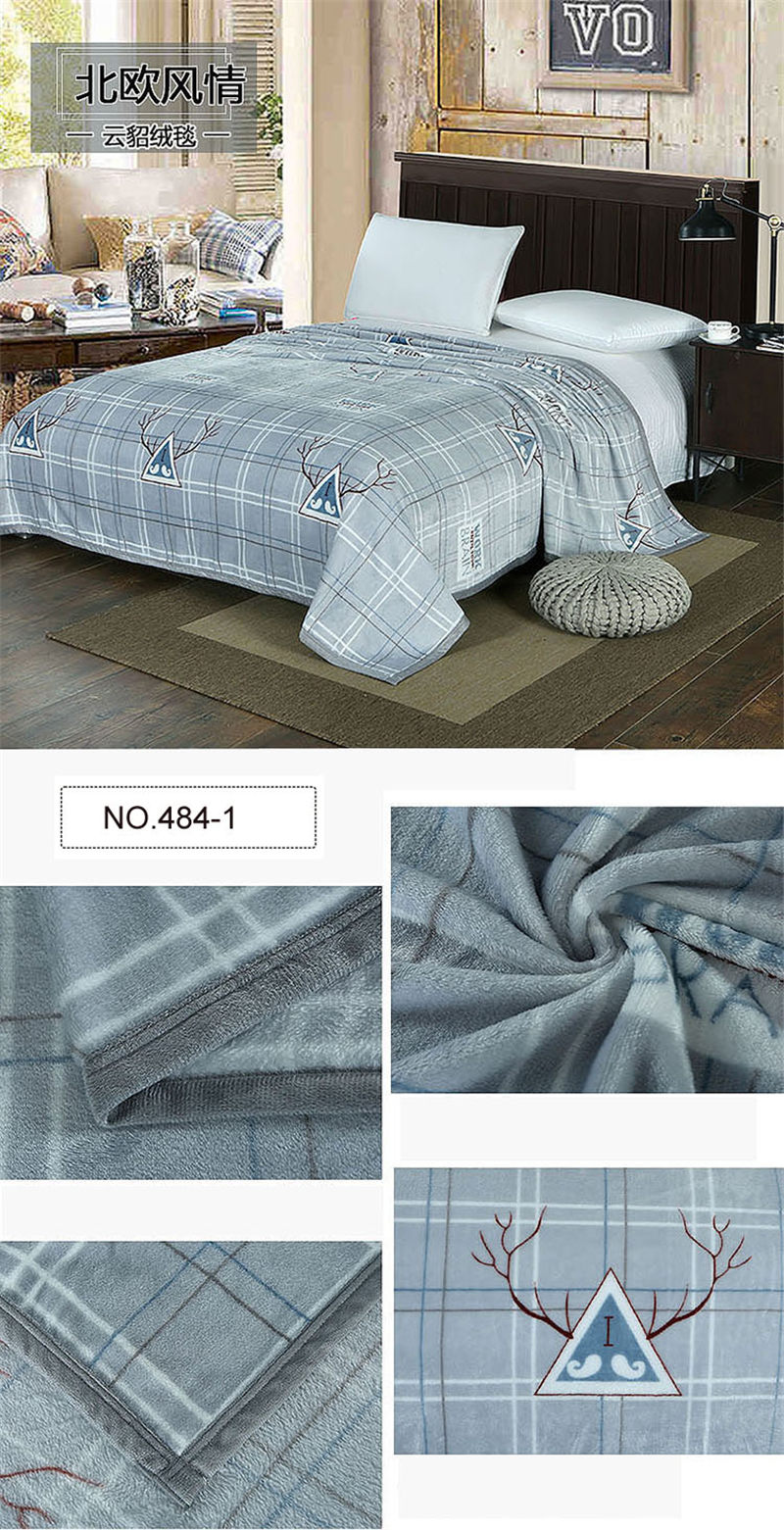Polyester Blanket Made in China Sandy Brown Gingham