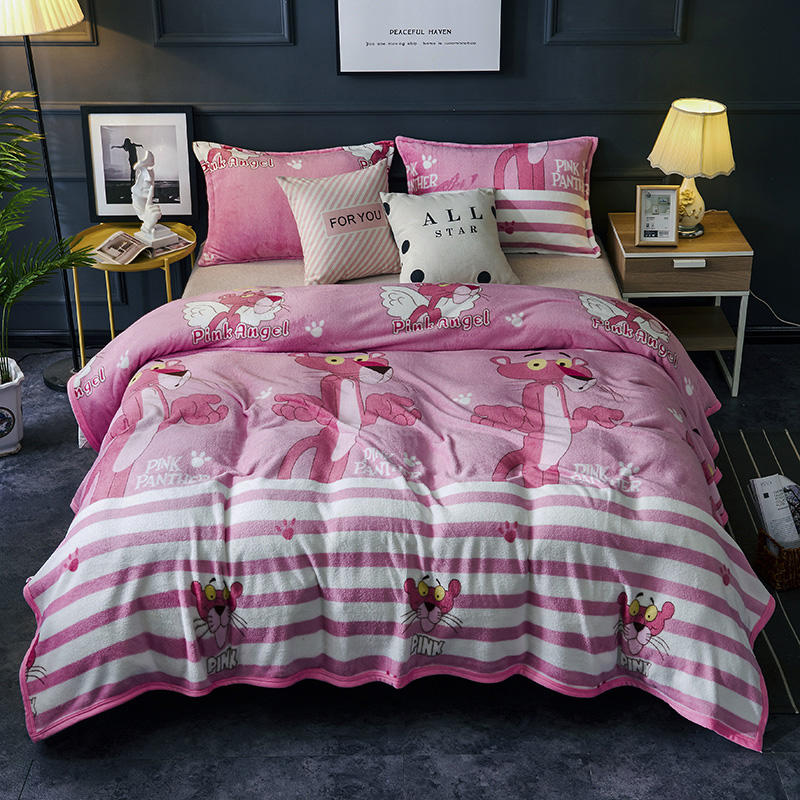 Wholesale Raschel Blanket Pink Panther