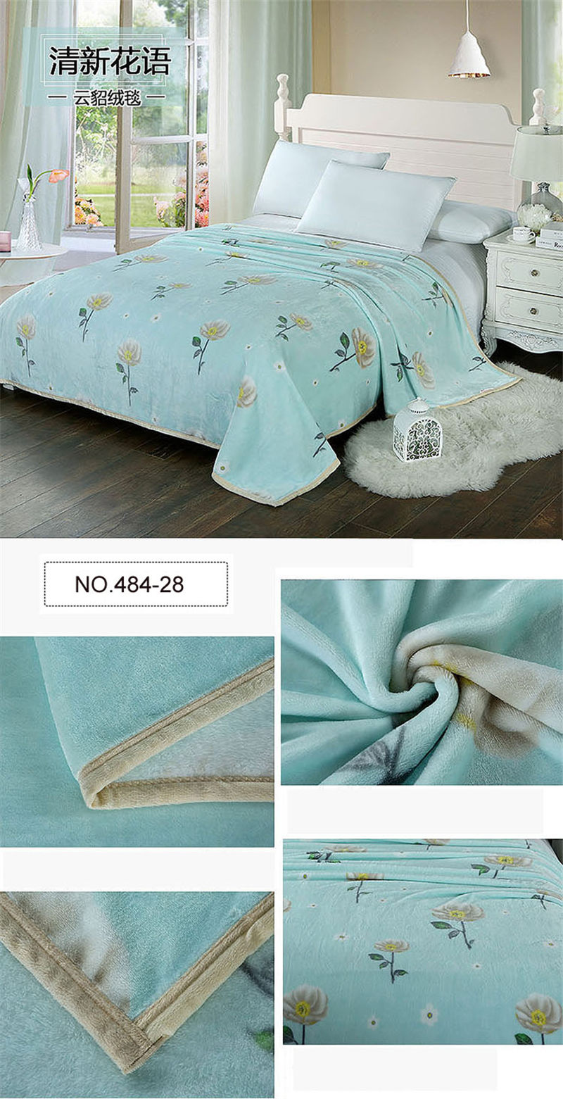 Super Soft Fawn Print Floral Bedding Throws