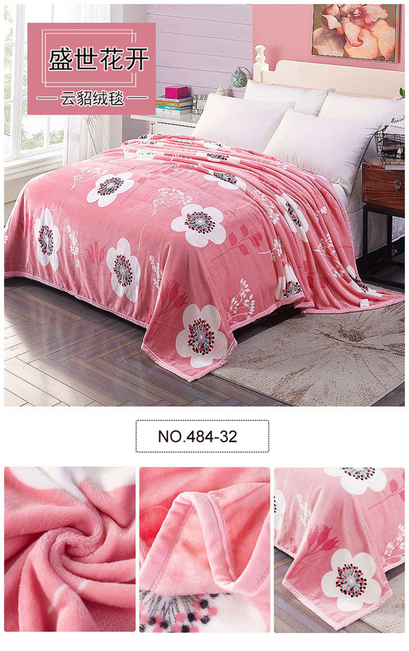 Fawn Print Floral 100% Polyester Bedding Throws