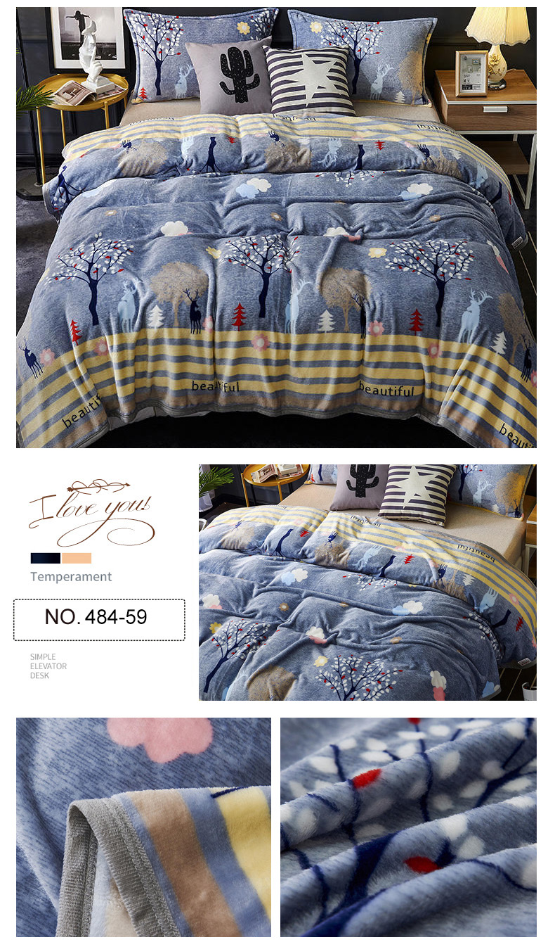 Bedding Blanket Print Floral Micro
