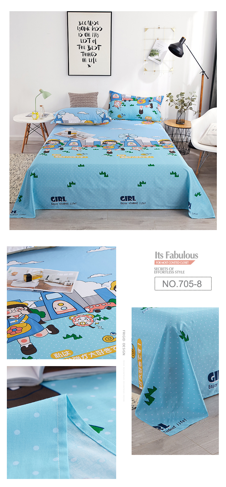 Cartoon For 4PCS King Sheet Set