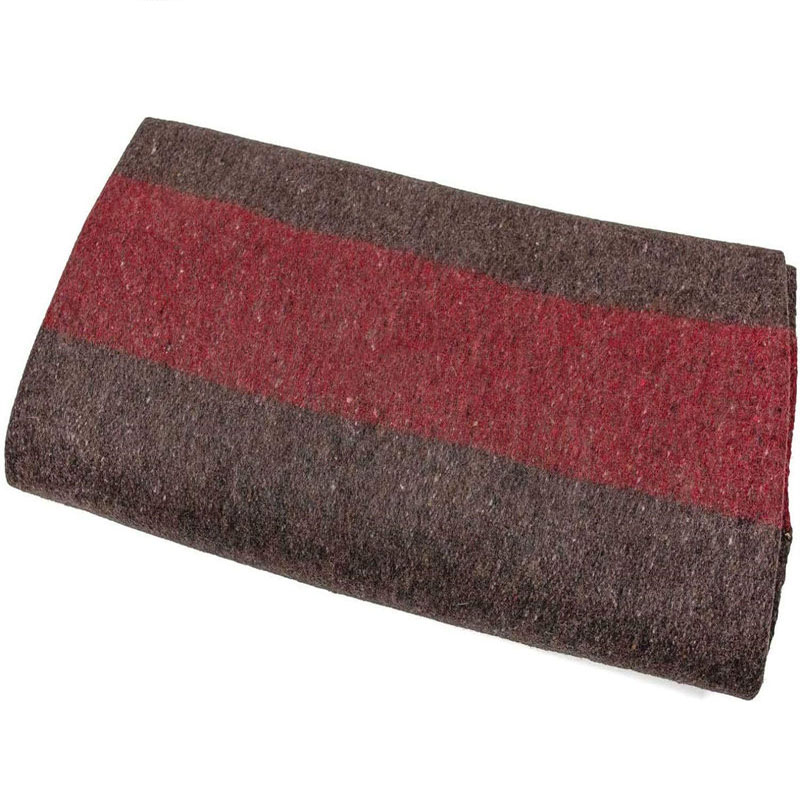 50% Wool Brown /Red Stripe Blanket for Sufficient Heat Guarantee