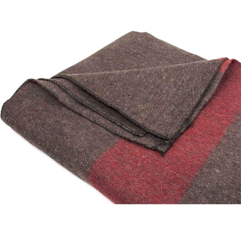 50% Wool Brown /Red Stripe 2100g Blanket for Defense Stockpile