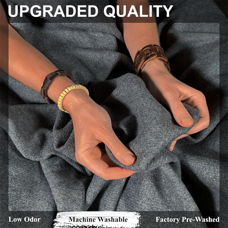 Emergency 50% Wool Grey Fiber Moisture - control Blanket