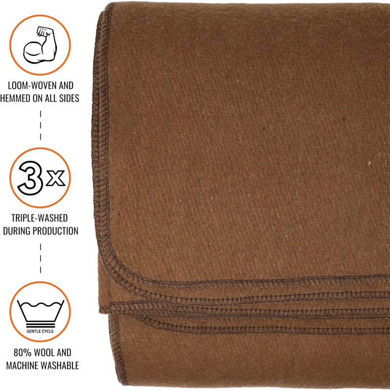 Durable Wool Blanket - Camel