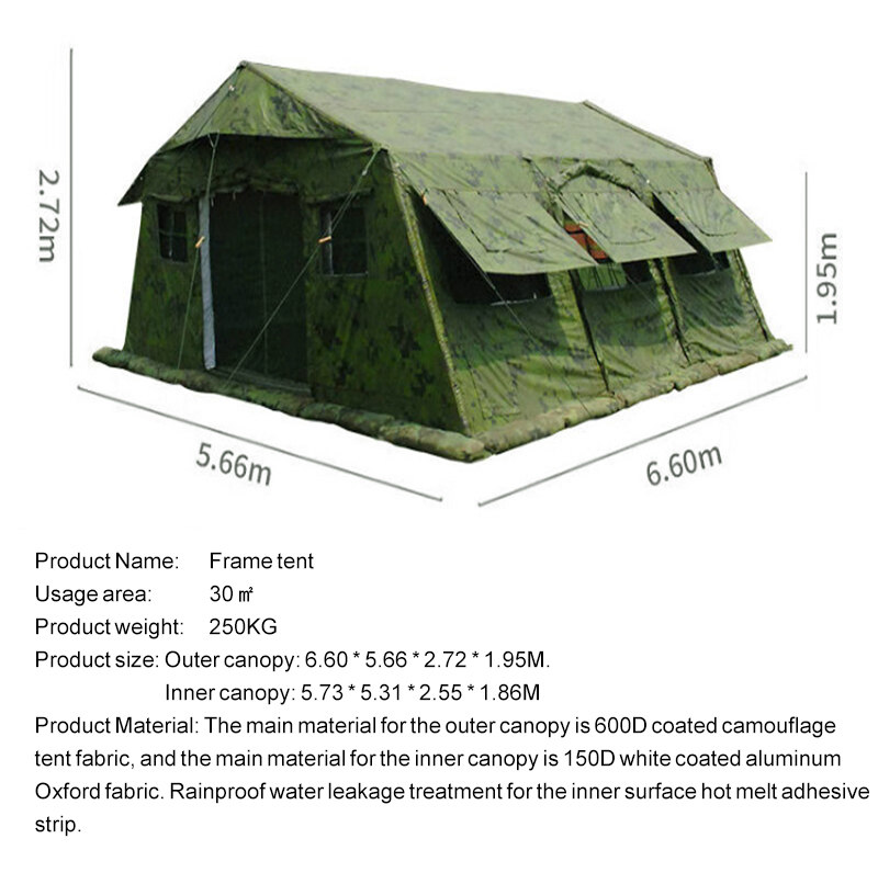 Camouflage Fire Tent Passing 30s Flame Test