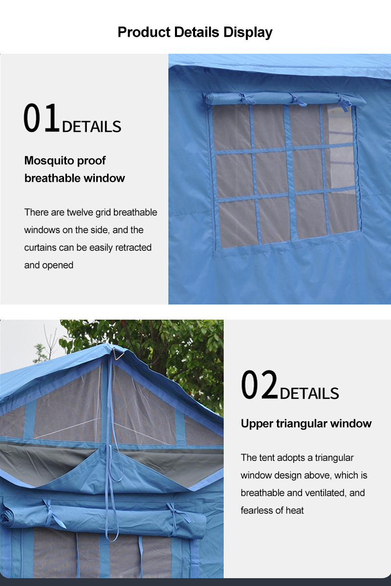 High-quality blue disaster relief tent materials