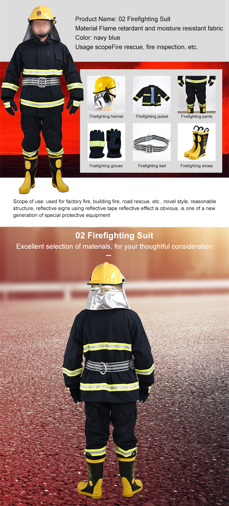 High-Strength Protective Firefighting Suit