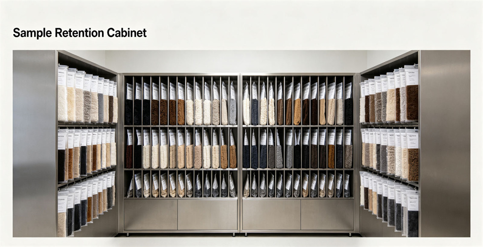 Blanket sample retention cabinet for repeat order comparison, batch records and buyer dispute review Blanket sample retention cabinet for repeat order comparison, batch records and buyer dispute review