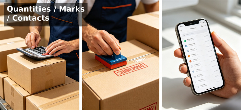 Relief blanket quantity, mark and contact record for carton design and destination warehouse coordination