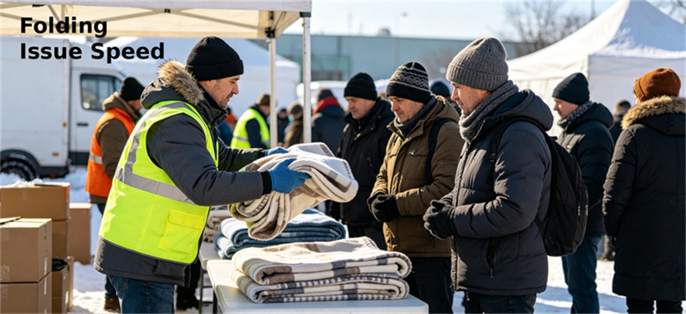Extreme cold relief blanket field folding review for six-step procurement process and distribution speed check Extreme cold relief blanket field folding review for six-step procurement process and distribution speed check