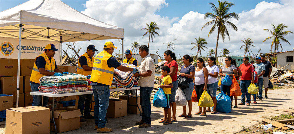 Relief blanket field distribution support for assessing communication and execution risk in relief projects