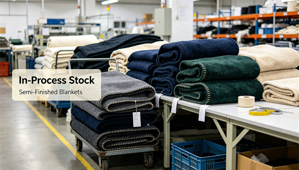 Emergency blanket product detail showing solid color navy blue for institutional procurement review