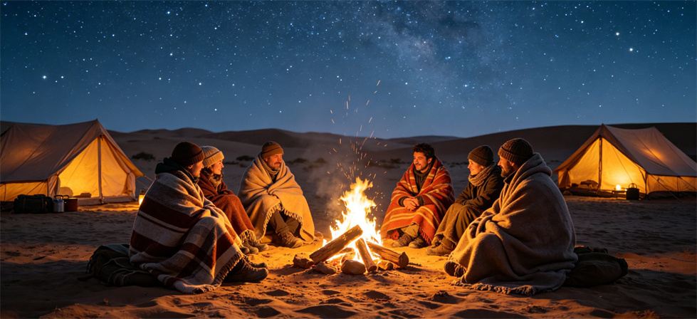 Relief blanket night camp scene for using procurement FAQ answers during active relief planning