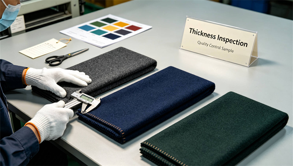Emergency blanket quality inspection showing solid color navy blue for institutional procurement review, view 7