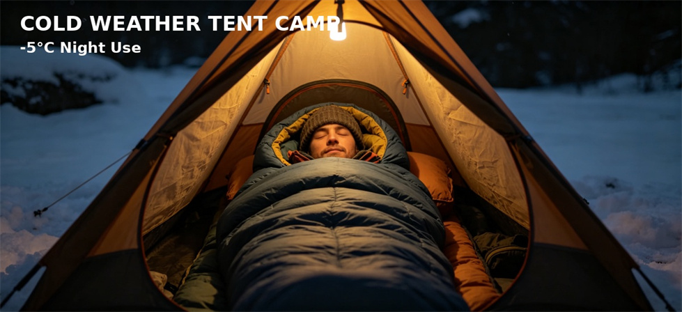 Cold-weather sleeping bag used inside a relief tent for shelter configuration review Cold-weather sleeping bag used inside a relief tent for shelter configuration review