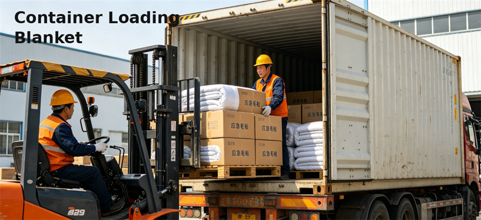 Blanket cartons loaded into a container for shipment weight and space planning and supply planning