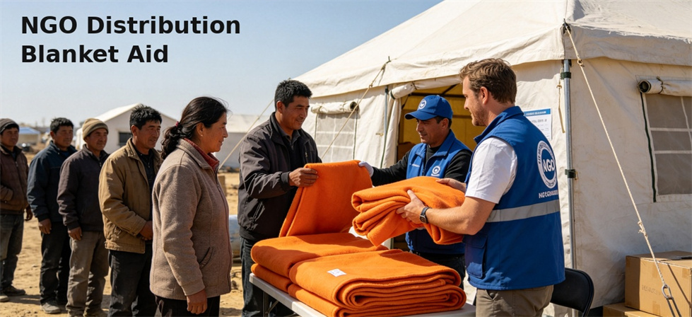 Relief blanket distribution scene showing practical quantity planning for aid procurement Relief blanket distribution scene showing practical quantity planning for aid procurement